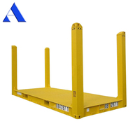 Conteneur de 20 pieds certifié CSC, avec logo personnalisé en acier Corten, poteau d'angle fixe conforme aux normes ISO, rack plat de 20 pieds