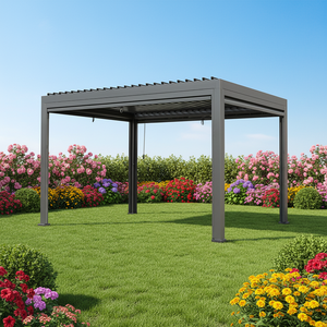 Pérgola Moderna de Aluminio de Alta Calidad con Techo de Láminas, Dimensiones Personalizables, Luz LED Exterior, Protección Solar, Impermeable, Eléctrica - Product Image 5