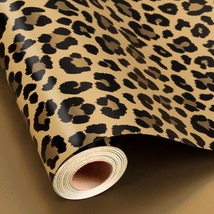 Gold Leopard Print Wrapping <b>Paper</b> Roll 1 Sq Ft Gift Wrap For Birthday Bachelorette Party Craft Use - Product Image 6