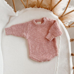 Combinaison en tricot côtelé minimaliste pour bébé, de haute qualité, 100% coton, body pour nourrisson, hiver chaud, barboteuse pour garçon et fille - Product Image 5