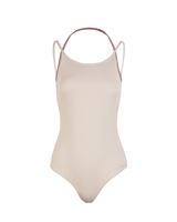 Justaucorps Dttrol D031146 bicolore à fines bretelles en nylon/spandex – Tenue de danse confortable pour l'entraînement féminin