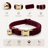 Produits Tendances 2026 Nouveautés Collier pour Chat et Chaton en Velours Doux de Haute Qualité Personnalisé avec Fermeture à Boucle Toutes Saisons
