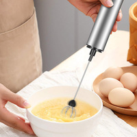 Batteur à œufs électrique multifonctionnel portatif, 4 fouets, mélangeur de café, batteur à crème, mousseur à lait, mélangeur de thé au lait pour mousse de lait