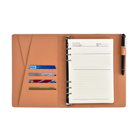 Carpeta de 6 anillas, diario A5, línea rayada, páginas interiores, de notas de cuero marrón Bloc, carpeta de cuaderno de hojas sueltas