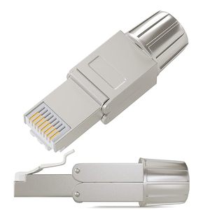 CAT7 RJ45 LAN connettore 10 <span class=keywords><strong>Gbit</strong></span>/<span class=keywords><strong>s</strong></span> Ethernet AWG 22-24 completamente schermato STP 50μ placcato in oro contatti parti Telecom per cavo di rete - Product Image 3