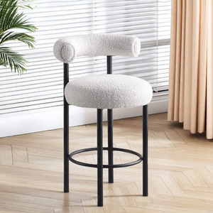 Tabourets <span class=keywords><strong>de</strong></span> <span class=keywords><strong>bar</strong></span> modernes et luxueux en métal, populaires, en tissu <span class=keywords><strong>blanc</strong></span> crème, derniers modèles, tabourets hauts souples <span class=keywords><strong>de</strong></span> designer, chaise <span class=keywords><strong>de</strong></span> <span class=keywords><strong>bar</strong></span> d'hôtel - Product Image 1