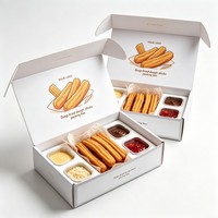 Boîte d'emballage jetable pour frites, chips, sauces, hamburgers et snacks à emporter – Vente en gros