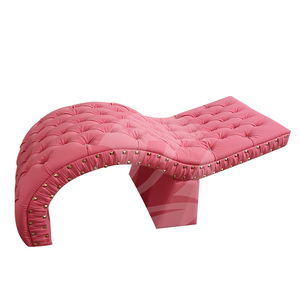 Cama de Belleza Moderna y Lujosa con Cubierta de Terciopelo Rosa, Topper de Espuma Viscoelástica para Cama de Pestañas, Cama Curva para Tratamientos de Pestañas - Product Image 6