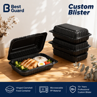 Boîte d'emballage jetable en plastique PP MFPP de style américain, 9x6 pouces, en une seule pièce, écologique, biodégradable, pour la restauration rapide à emporter
