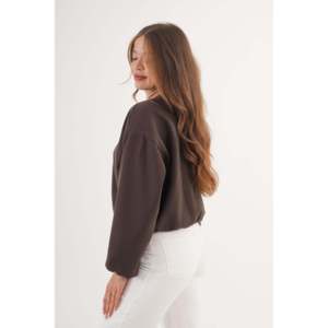 Chaqueta Bomber Marrón para Mujer con Cierre y Forro Interior, Producto al por Mayor - Product Image 5