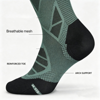 Chaussettes de course athlétiques OEM, chaussettes de performance respirantes en maille rembourrée pour hommes et femmes