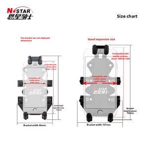 Enxing Knight, recién llegado, soporte para coche <span class=keywords><strong>de</strong></span> motocicleta, aleación <span class=keywords><strong>de</strong></span> aluminio, Metal, acceso con una sola mano, cargador <span class=keywords><strong>de</strong></span> instalación multiángulo - Product Image 4