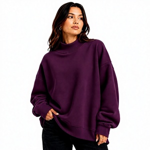 Sweat-shirt surdimensionné personnalisable de bonne qualité, col montant, en coton et polyester, léger, respirant, séchage rapide, avec logo - Product Image 1