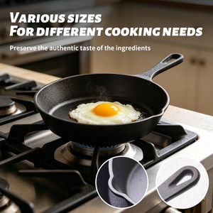 Wholesale Cast Iron Skillet <b>Small</b> Uncoated Frying <b>Pan</b> Flat Bottom Steak Egg Mini Fry <b>Pan</b> Set for Cooking Camping - Product Image 3