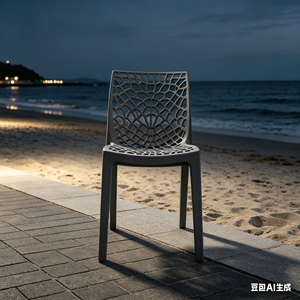 Chaise de salle à manger d'extérieur nordique, chaise de négociation moderne et minimaliste en plastique léger de luxe avec dossier pour adulte, idéale pour la maison et les restaurants - Product Image 1