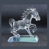 Mascotte en verre 3D en forme de taureau, modèle animal, souvenirs gravés, cheval, mascotte d'entreprise, cristal de haute qualité, artisanat populaire fait main, cadeau souvenir