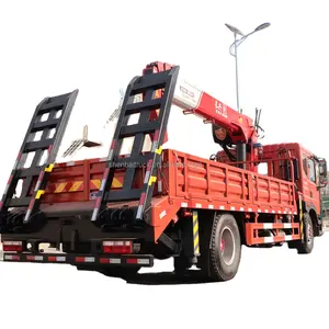 Neuer 4x2 LKW mit Rampen leiter LKW-Kran Shenbai 6Ton 7Ton 8Ton Teleskop ausleger kran