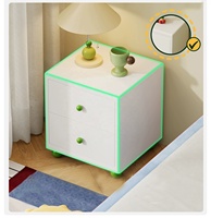 Chevet moderne et durable en métal avec 2 tiroirs, commode multifonction pour enfants, chambre à coucher, salon, hôtel et dortoir universitaire