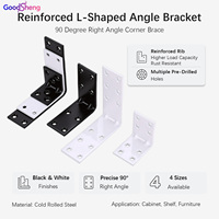 Connecteurs d'angle larges en acier galvanisé perforé pour supports d'étagères