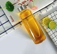 JM Bouteilles en verre transparent de 18 oz avec couvercles, bouteilles d'eau naturelles sans BPA, écologiques, réutilisables et rechargeables pour jus de fruits à large bouche