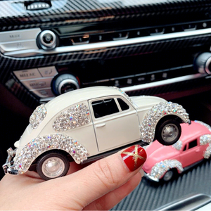 Classic Alloy Rhinestone <b>Car</b> <b>Ornament</b> in Pink and White for Interior Decoration - Product Image 2