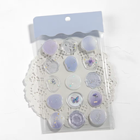 1pcs Par Pack Glazed Starlight Illustrated Stamp Sticker Seal Sticker Handbook Decoration Material Collage