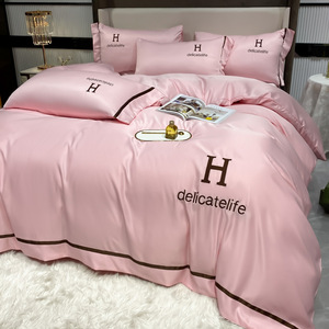 新款绣花欧式奢华洗丝被子床罩4件套床单 - Product Image 5