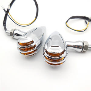 Clignotant de moto, indicateur de direction pour Harley Cruiser, mini phare de conduite en métal vintage - Product Image 3