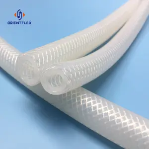 Tuyau d'aspirateur tressé en silicone souple flexible à haute température blanc de 55mm