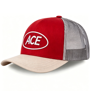 Gorras Trucker de 5 Paneles con Logotipo Bordado Personalizado, Bordado 3D en Relieve, Malla ACE, Unisex, Adulto, Primavera Verano, Dos Tonos, Transpirables, Venta al Por Mayor - Product Image 3