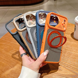 เคสโทรศัพท์มือถือแบบแม่เหล็กดั้งเดิมสำหรับ iPhone 17 16 Pro Max พร้อมขาตั้งคาร์บอนไฟเบอร์  ฝาหลังแบบปรับได้ - Product Image 3