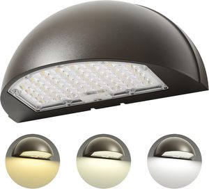 ไฟติดผนัง LED แบบครึ่งวงกลม ปรับได้ 3 ระดับวัตต์ และ 3 ระดับอุณหภูมิสี 120V-347V - Product Image 1