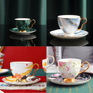 Ensemble tasse et soucoupe à café magnétique moderne, luxueux, écologique et durable, motif floral, option logo personnalisé, capacité <span class=keywords><strong>250</strong></span> ml - Élégant - Product Image 5