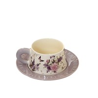 Tasses à thé en céramique avec soucoupe - Logo personnalisé - Qualité supérieure - Tasses à café avec coffret cadeau élégant