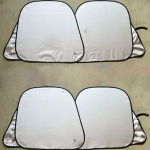 Pare-soleil de pare-brise avant personnalisé Ys790 en polyester anti-UV, double pare-soleil pliable avec logo, 2 pièces pour voiture - Product Image 2