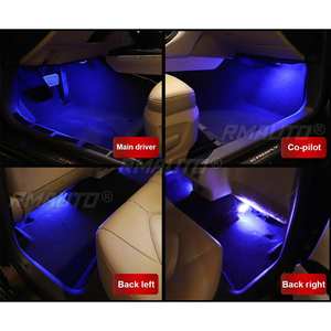 ไฟตกแต่งภายในรถยนต์ LED สร้างบรรยากาศ ไฟพื้นสำหรับ Toyota Camry 2019 2020 2021 สายไฟนีออนสีฟ้า ไฟ Ambient - Product Image 4