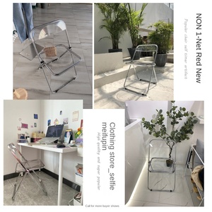 Silla Plegable de Hierro Metálico, Diseño Moderno y Simple para Comedor, Fotografía, Tienda de Ropa, Uso Cosmético, Taburete Interior y Exterior - Product Image 3
