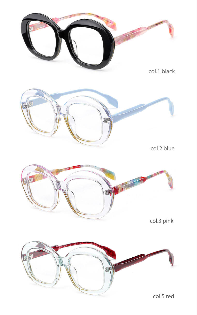 Cheap Handmade China Manufacturer New Oversized Big Frame Reading Square  Acetate Eyewear Optical Glasses for Women