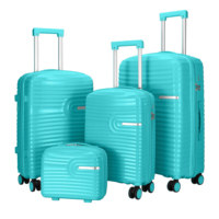 Ensemble de bagages en PP anti-rayures approuvé par la TSA, valise cabine robuste à double roulettes, valise de voyage imbriquée de luxe