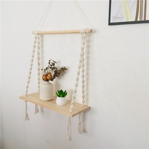 Étagère murale <span class=keywords><strong>en</strong></span> macramé, étagère d'angle <span class=keywords><strong>en</strong></span> macramé, mini porte-plante suspendu - Product Image 2