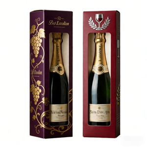 Boîtes en carton ondulé de luxe personnalisées en usine, imperméables, pour l'emballage <span class=keywords><strong>cadeau</strong></span> et l'expédition de vin en bouteille, avec poignée - Product Image 2