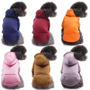מותאם אישית לוגו סתיו וחורף כלב בגדים חם לחיות מחמד מוצק רב צבע סלעית מעובה כלב מעילי סוודר עם כיס