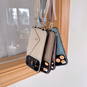 เคสโทรศัพท์หนังแท้แบบสายคล้องคอสำหรับผู้หญิง สำหรับ iPhone 15 16 Plus, เคส iPhone 17 Pro Max พร้อมช่องใส่บัตรแบบสะพายข้าง - Product Image 2