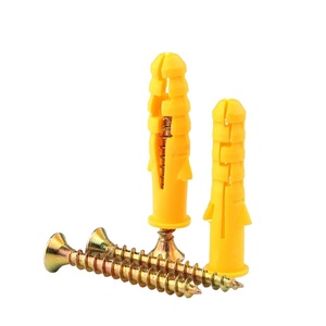 Fijación del marco del enchufe Anclaje de pared amarillo con tornillo de una sola ala Nylon Tornillo Anclaje de plástico expansible - Product Image 1