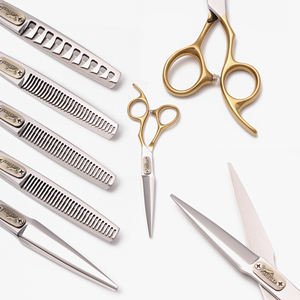 <span class=keywords><strong>Ciseaux</strong></span> de cheveux professionnels poignée en or amincissement texturation cisailles différentes dents 440C outils de barbier de <span class=keywords><strong>coiffure</strong></span> en acier japonais - Product Image 2