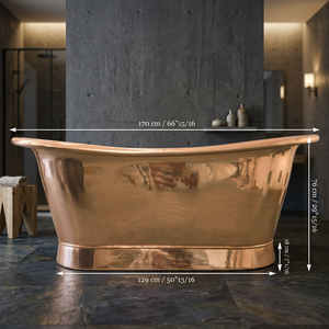 Bañera de Cobre Independiente, Hecha a Mano, Ovalada, Metálica, Decorativa, para Hogar, Baño, Spa, Hotel - Product Image 1
