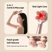 2025 Uprgraded thérapie par la lumière rouge Silicone cheveux cuir chevelu masseur Vibration tête masseur pour cadeau donnant