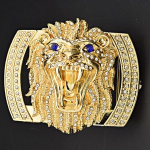 Boucle de ceinture en alliage de zinc personnalisée de haute qualité 39mm tête de loup plaque de nom occidental - Product Image 3