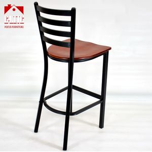 Chaise de bar à manger <span class=keywords><strong>Starbuck</strong></span> High Design avec cadre en métal et siège en bois pour bureau à domicile, hôtel et appartement en vente - Product Image 1