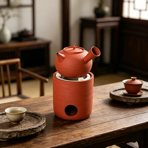 Teiera in Ceramica Kyusu da 550ml con Manico Laterale, Realizzata a Mano in Argilla Bianca o Rossa, per Servizio Tè Sfuso <span class=keywords><strong>e</strong></span> Collezioni per Sale da Tè - Product Image 3